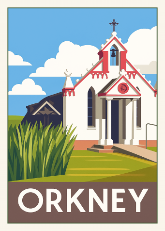 Italian Chapel Orkney travel poster